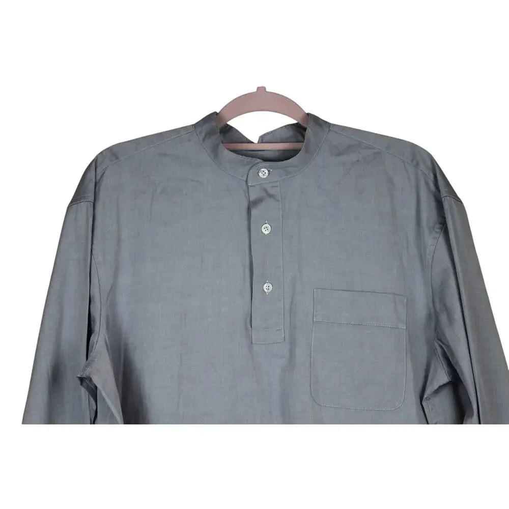 Connolly Blue Long Sleeve Caftan Spring Summer Career Plus Size Shirt Dress